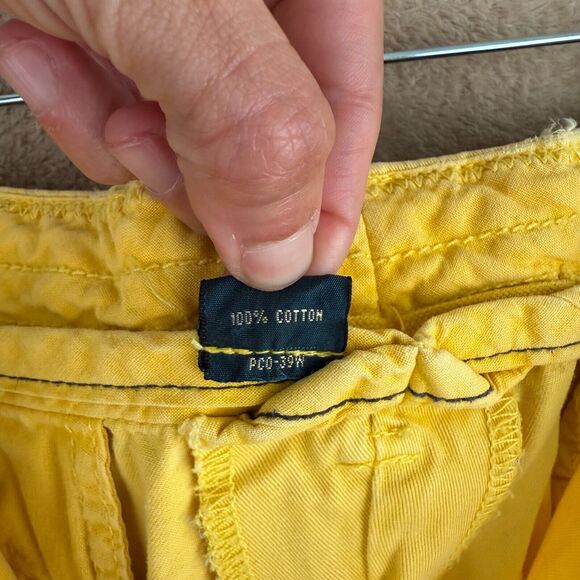 Polo Ralph Lauren Chino Shorts Mens 36 Yellow Pockets Drawstring 10" Classic - Picture 8 of 16